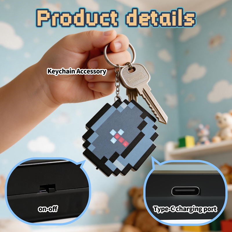 Gaming Accessories For 8 Year Old - 2026 NIEUW Oplaadbaar Pixel Kompas Sleutelhanger